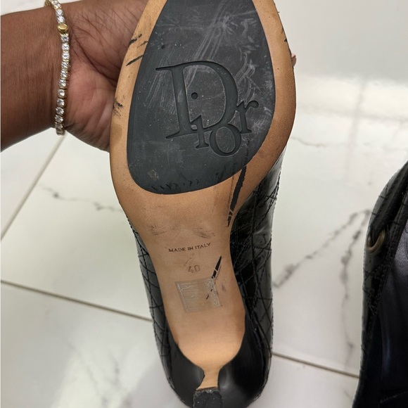 Dior Black Peep-Toe Heels Size 40 - Picture 4 of 7